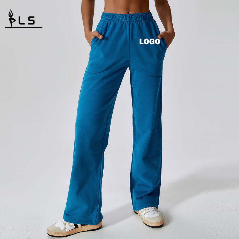 SC10128 OEM Design personalizat Logo Color Solid Downstring Baggy Sweat Pants Joggers Pantaloni pentru picioare Strate