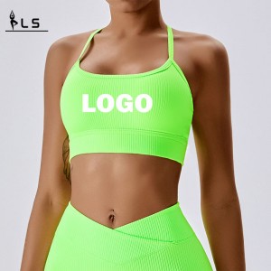 SC101610 HALTER SPORT SPORT Sutien pentru doamne Halter Neck Cross Back Back Sports for Women Logo Women Antrenament Sport Sutien cu ridicata Yoga CRO