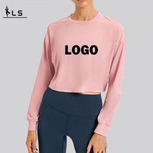 SC10265 Respirabil Yoga Crop Top Gym Fitness Tricou Tricou Yoga cu mânecă lungă pentru femei tricou tricou